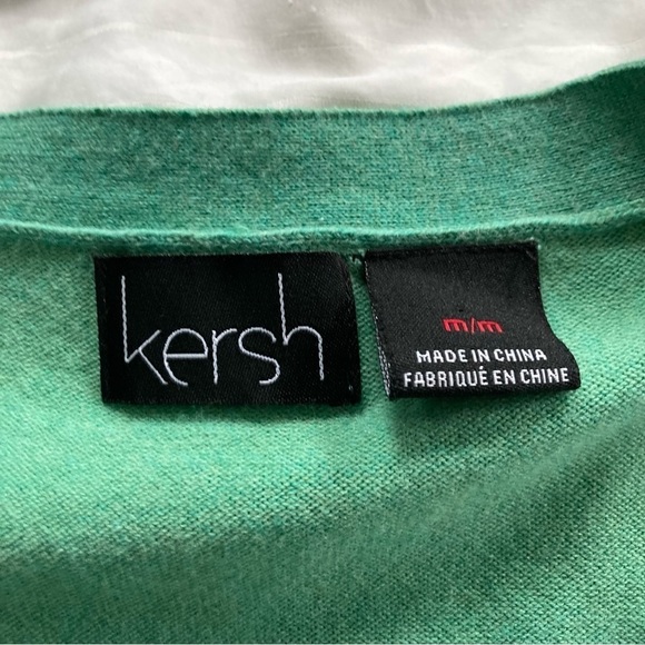 KERSH green stretch cotton short sleeve cardigan. Size M (fits S) - Picture 10 of 10